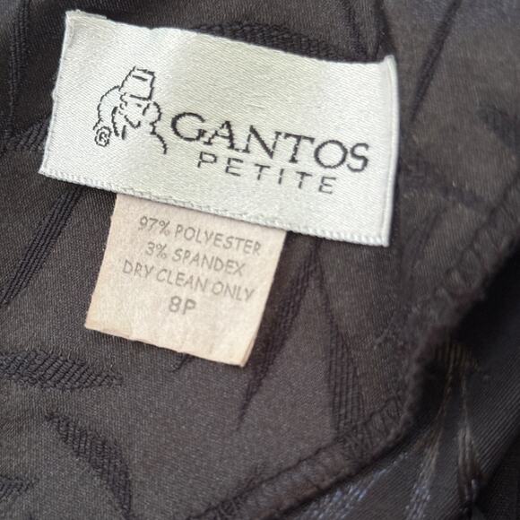 Gantos Petite 8P Black Satin Mandarin Collar Maxi Dress • Side Slit Cheongsam St - Picture 11 of 13